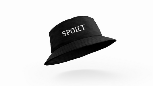 Straight Spoilt Design On A Black Bucket Hat